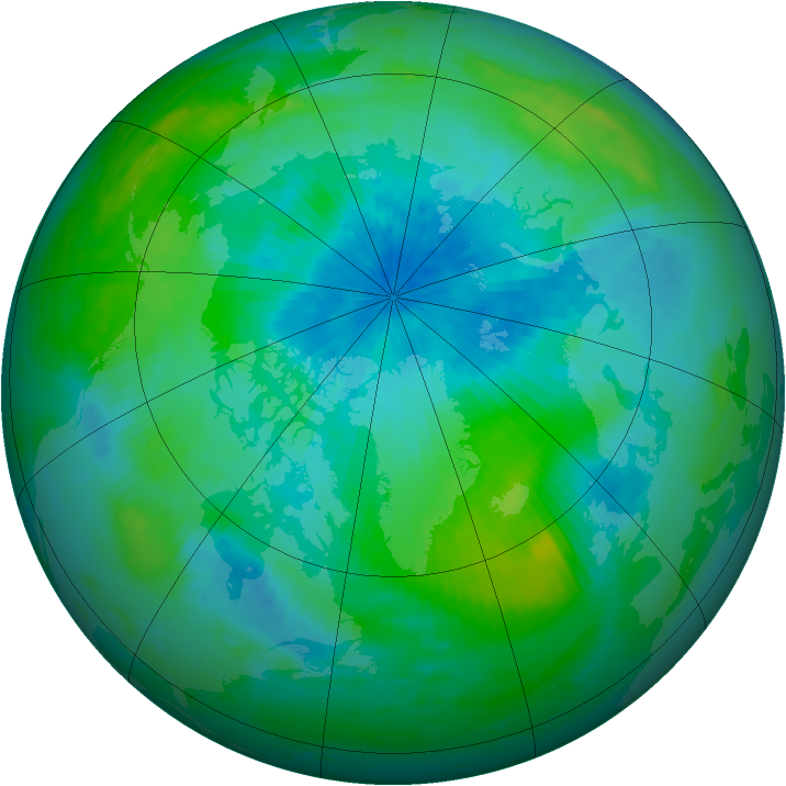 Arctic ozone map for 08 September 1999